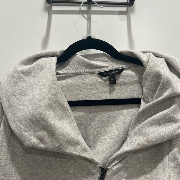 Banana republic grey marl zip up jacket - off center zip - Picture 2 of 5